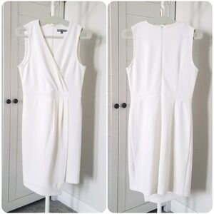Sharagano White Sleeveless Dress